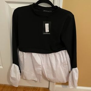 Black Blouse with White dress shirt material